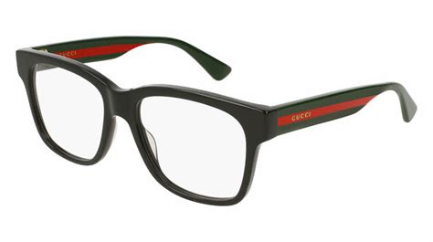 gucci vista gg0342o|Gucci Men's Eyeglasses GG0342O 004 Black/Green/Red 56mm.